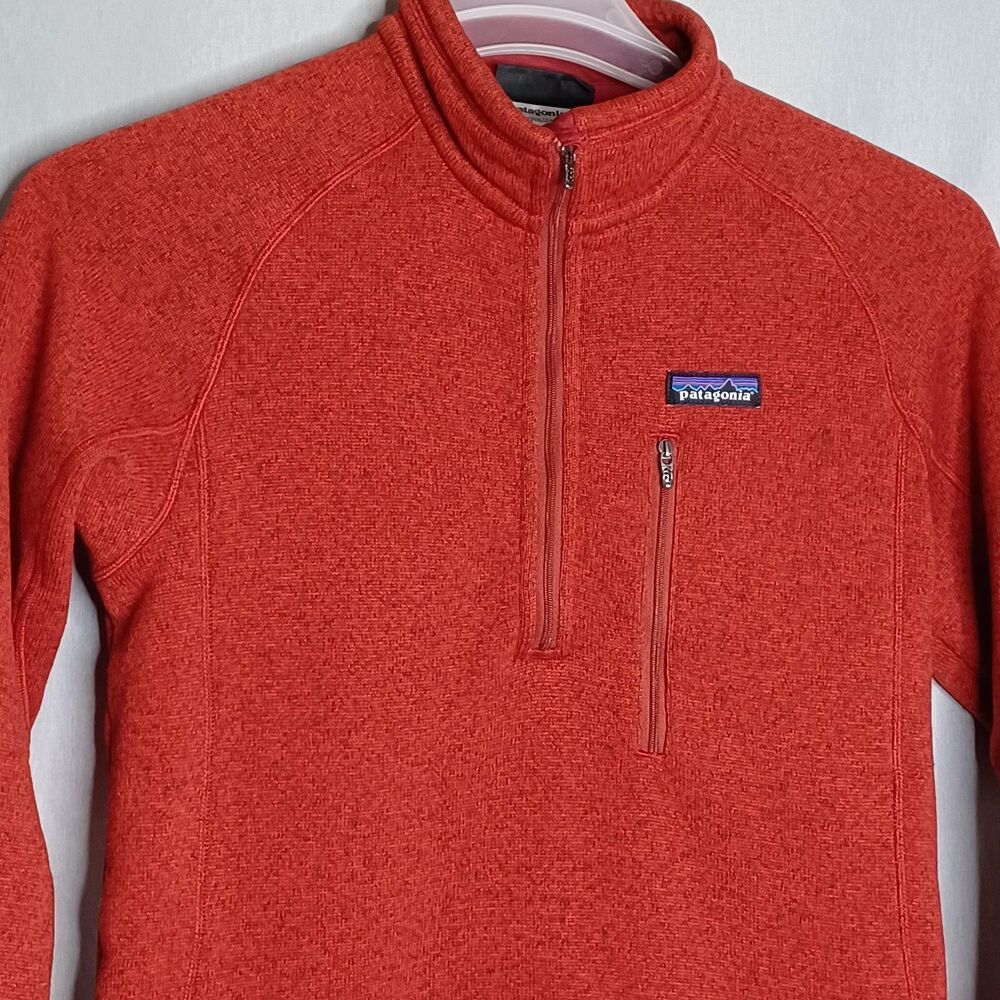 Patagonia Better Sweater Pullover Mens Small Orange 1/4 Zip Fleece Jacket - Picture 4 of 16